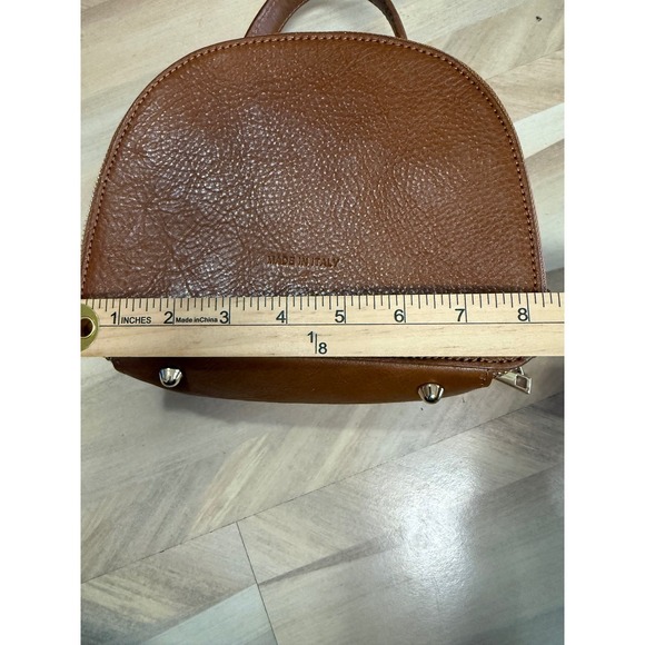 DIVINA FIRENZE Brown Leather Satchel Dome Handbag Made in Italy - Picture 8 of 11